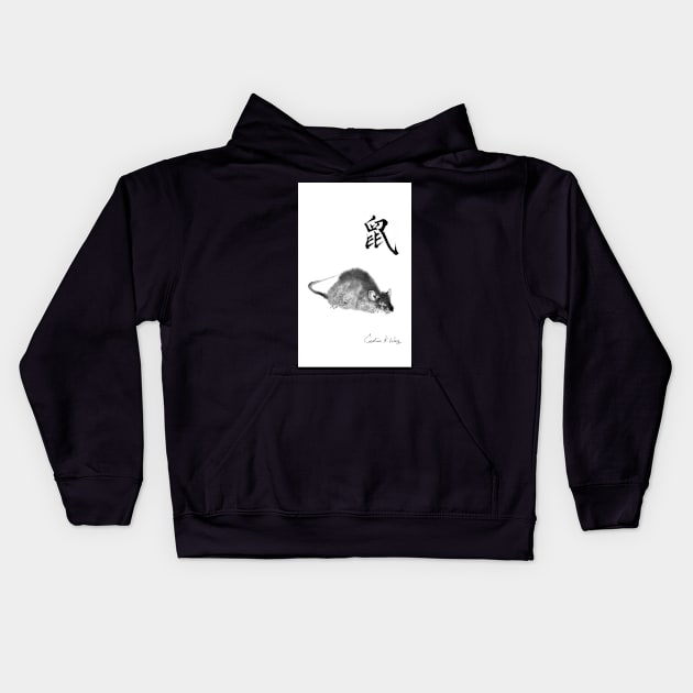 Zodiac- Rat Kids Hoodie by Cwang